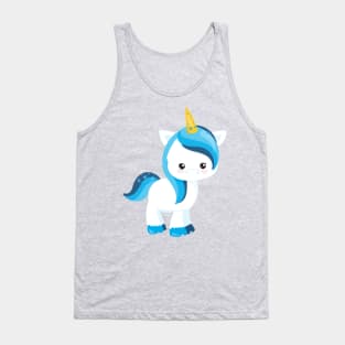 Cute Unicorn, Winter, Snowflakes, Magic Unicorn Tank Top